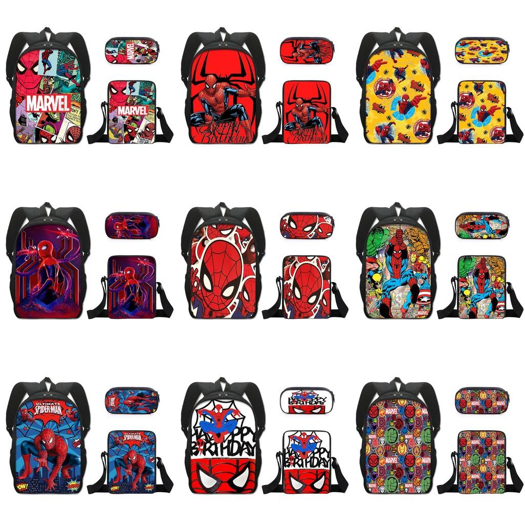 Backpack Spiderman Cartoon Collection Shoulder Bag Pencil Case For School Days