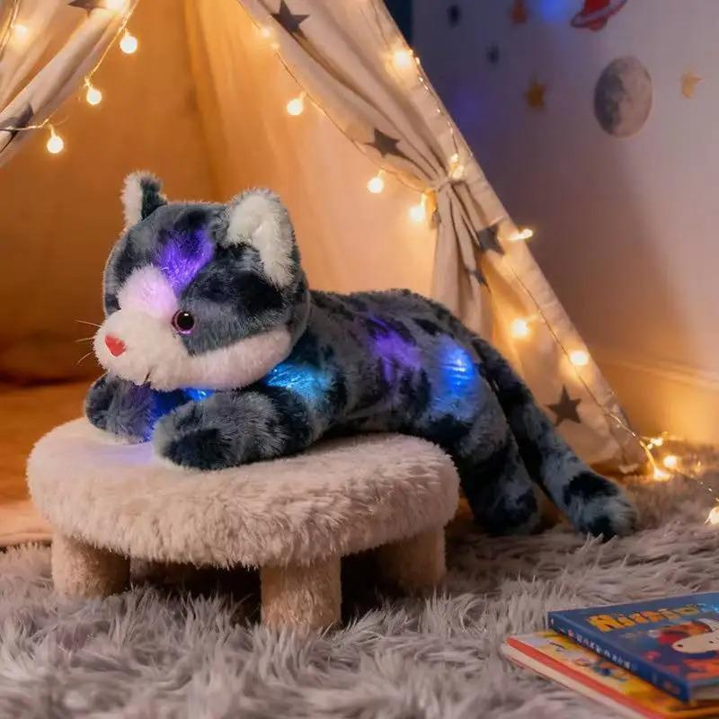 The latest 35cm glowing colored cat doll Kawaii stuffed plush toy figurine cartoon anime cute children's birthday gift doll