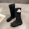 French Hollow Long and Short Boots Children's 2025 Spring and Summer Thin Breathable Flat Bottom Women's Martin Boots