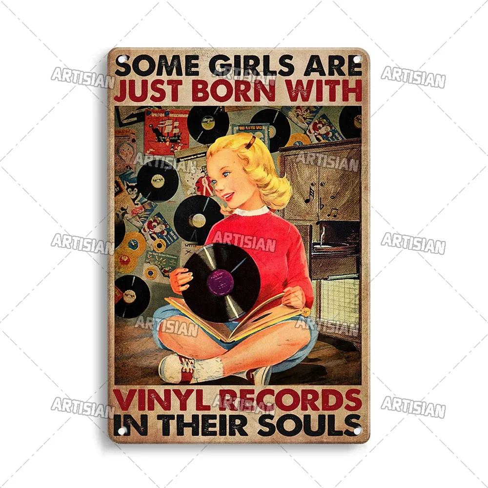 ARTISIAN Rusty Vinyl Records Metal Tin Sign Vintage Decorative Plate Classic Music Metal Sign Man Cave Home Studio Wall Decor