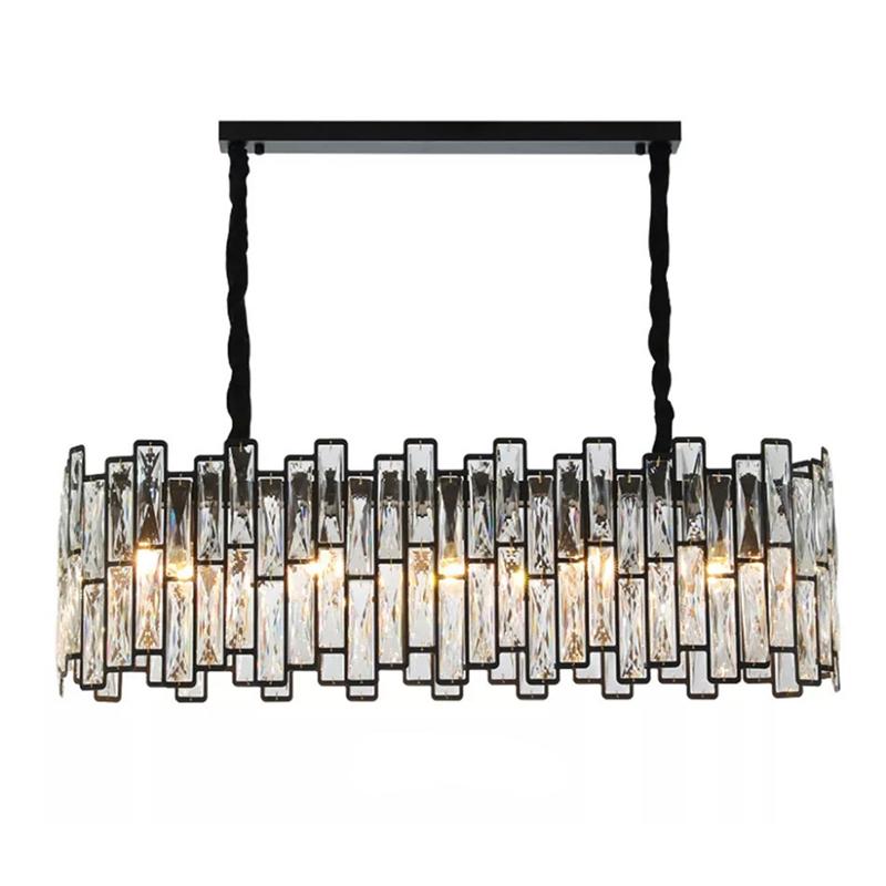 New LED Crystal Chandelier Lamp Luxury Black Lustre Kitchen Island Chandeliers Living Room Dining Home Ceiling Lighting Fixtures