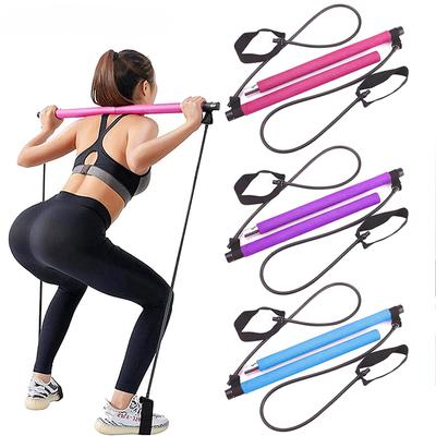 Multifunktionale Pilatesstange, Kombinations-Fitnessstange, Yoga, Brustdehnungsseil, Rückentrainer, elastisches Seil, Dehnungsgürtel