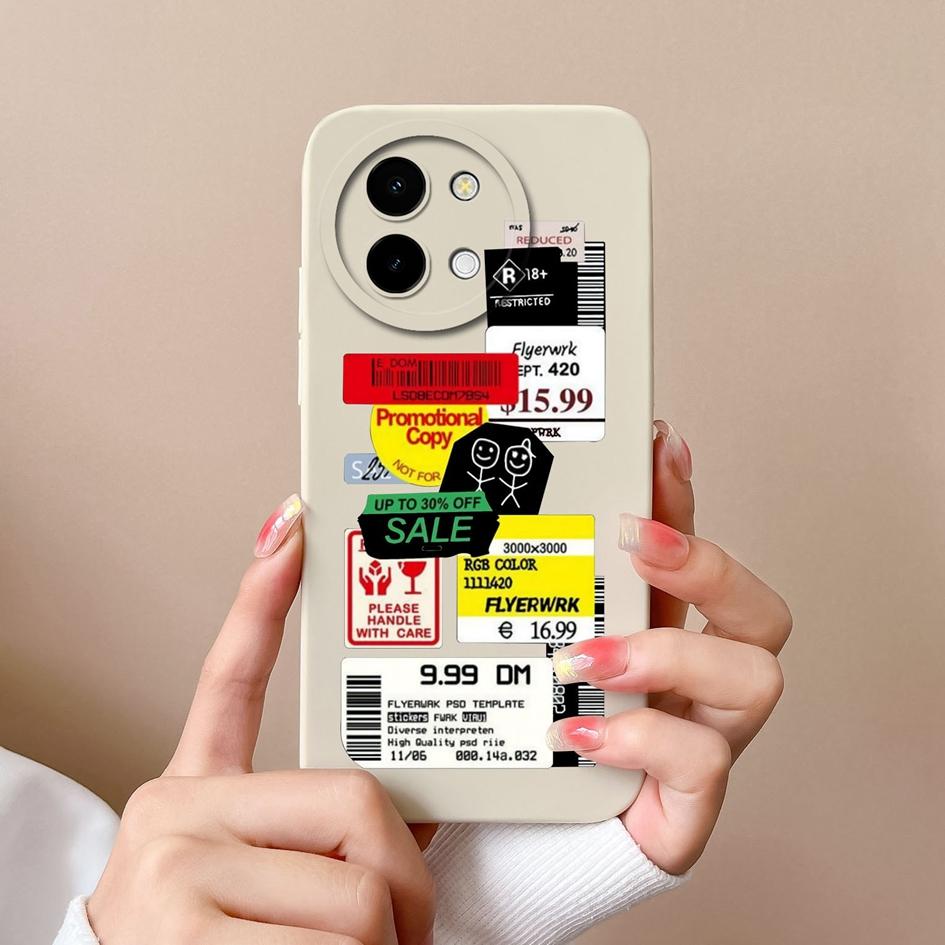 Hülle für Vivo Y200i T3x Y38 Y03 Y28 5G Y 28 4G Hülle Mode Etiketten Hüllen Matt Weiches Silikon Hohe Qualität Super Stoßfest Luxus Gehäuse Capas