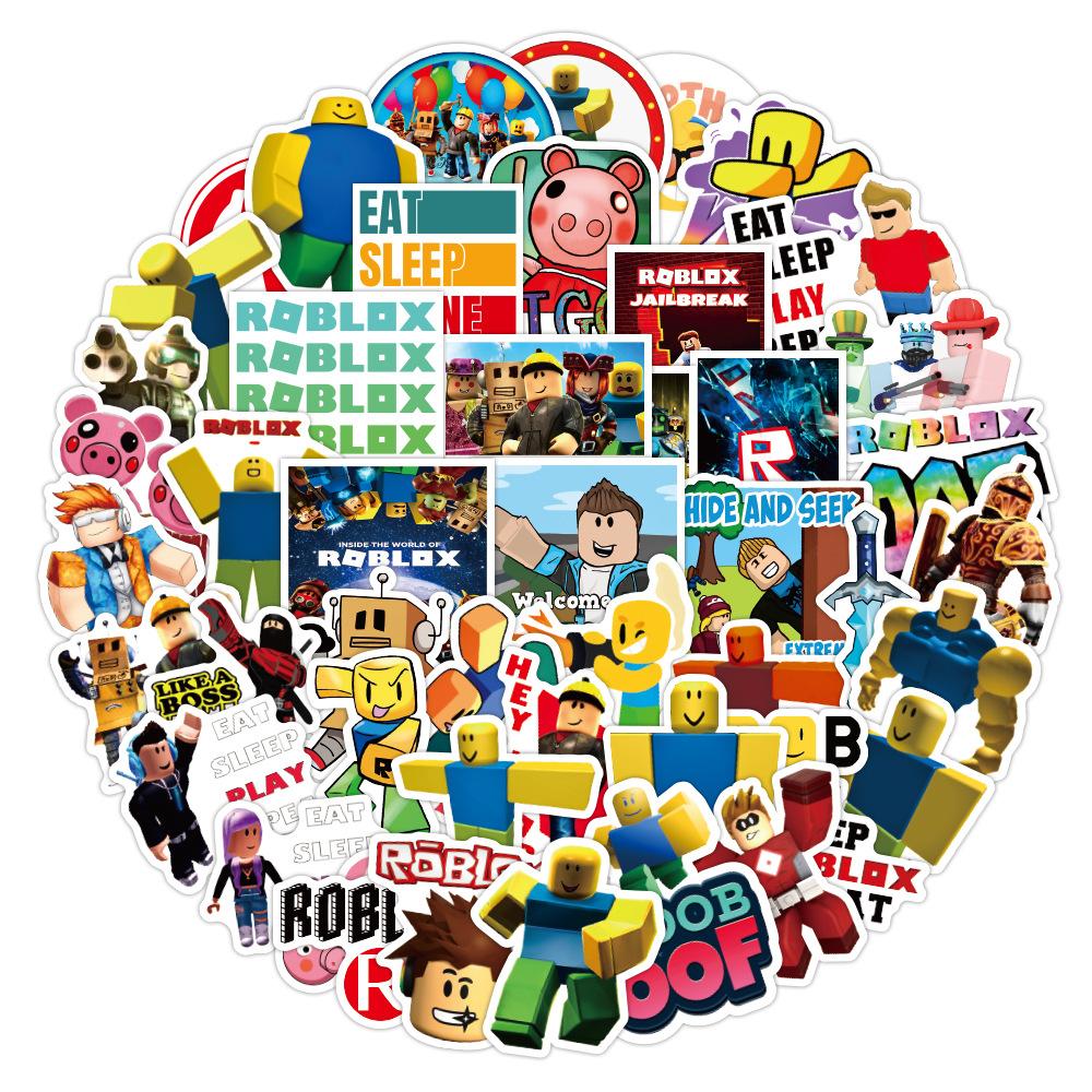 Roblox New Hot Stickers 50 Pcs Waterproof Creative Classical Cartoon Decals For Luggage Laptop Skateboard Fridge Kids Game Fans