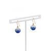 Estelle Rhinestone 10K Yellow Gold Earrings (Blue)