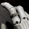 Retro Hexagram Six-point Star Adjustable Open Ring For Men Silver-plated Copper Punk Gothic Edgy  Unisex Accessories Gift