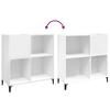 Record Cabinet White 84.5x38x89 Cm Engineered Wood
