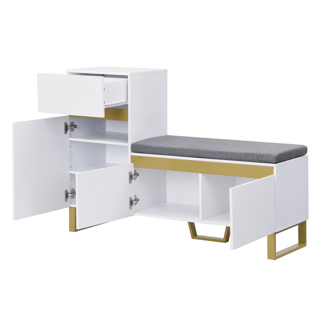 Shoe Cabinet with Large Capacity for the Entryway, Modern Minimalist Hallway Cabinet, Home Organizer with Drawers and Doors.