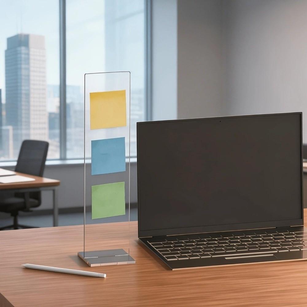 Display Board Acrylic Desk Note Board Detachable Message Board Sticky Note Holder Computer Screen