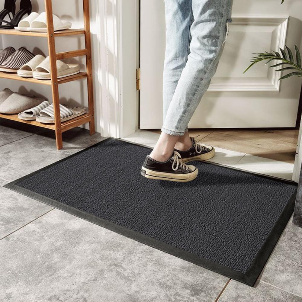 Smooth gray rubber doormat, anti-slip soft mat, 120x300cm
