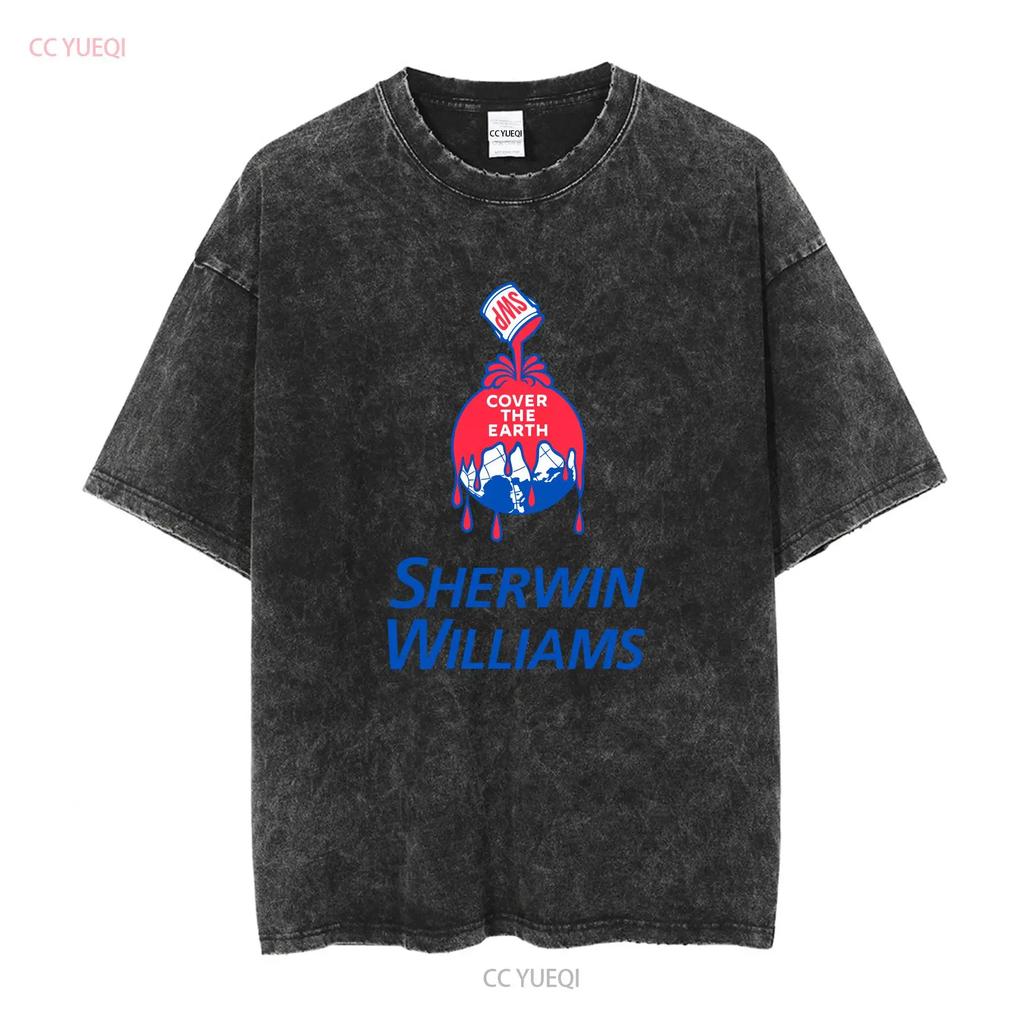 Sherwin Williams Logo Mens Black T shirt Size S 3XL long or short sleeves vintage Washed fashion Comfortable Stretched
