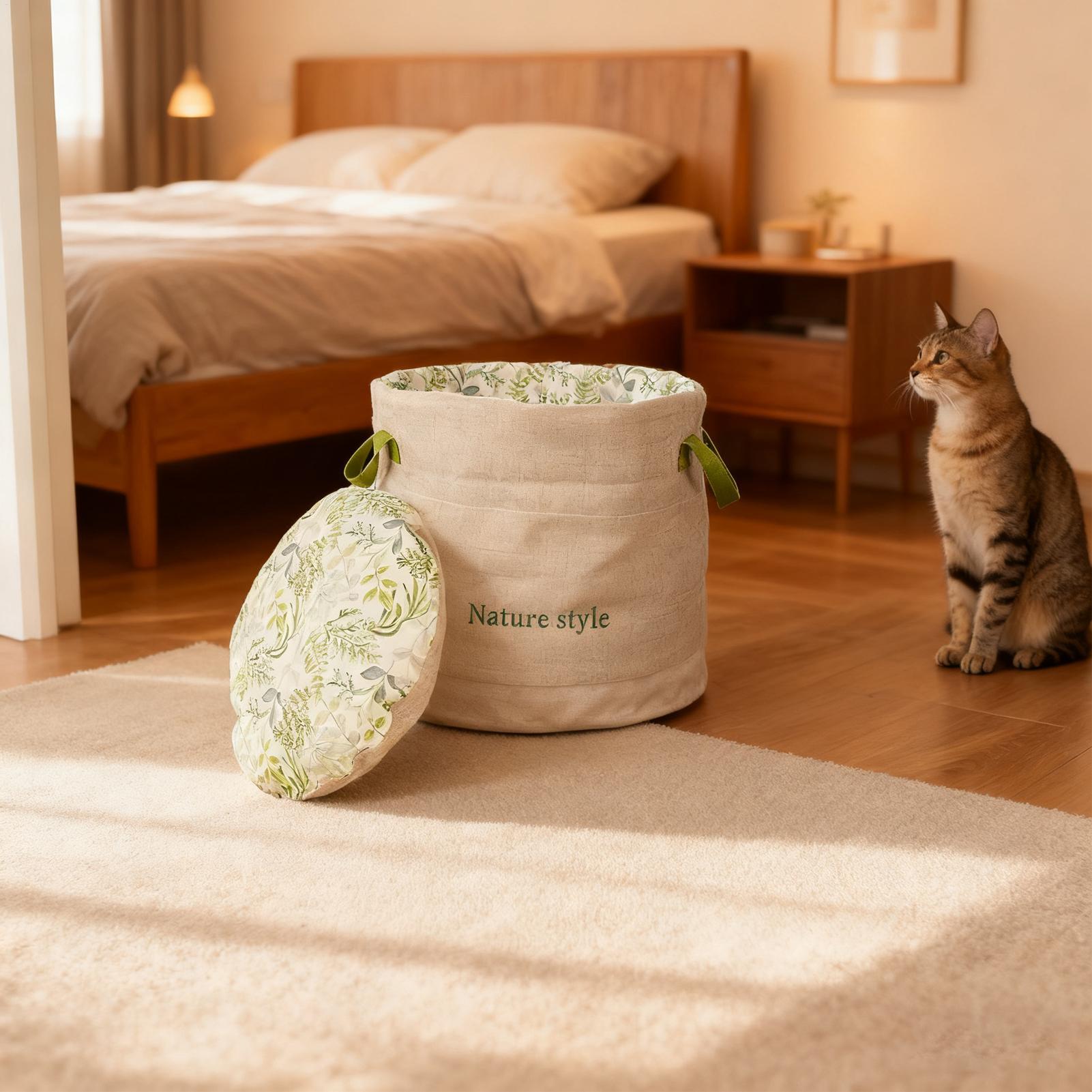

Bed For Cats Washable Winter Nest With Handles Round Cat Bed Bucket-Shaped For Kitten Puppy Indoor Home Decor Bedroom Living China Mainland