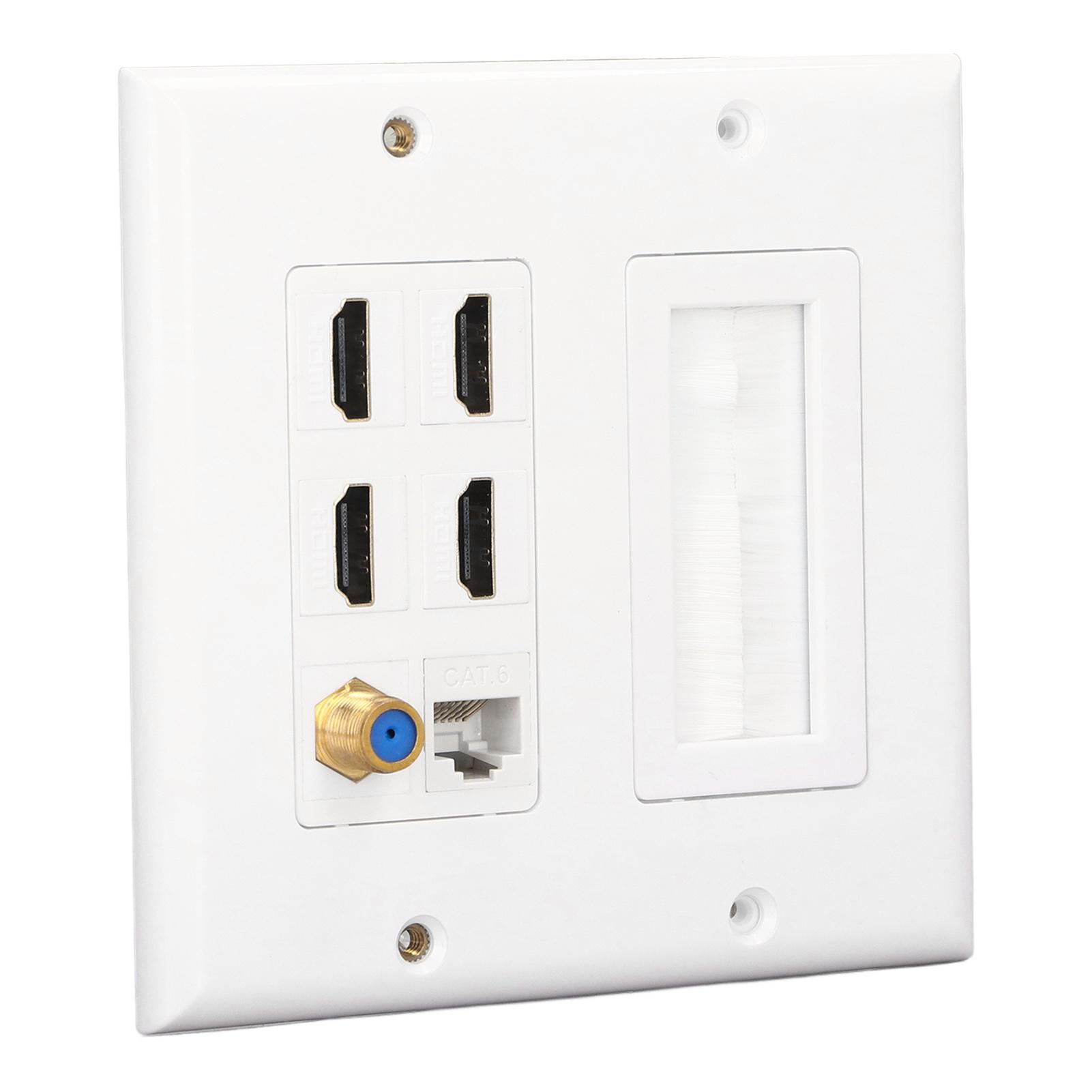 

Настінна панель на 6 портів 4 інтерфейси HD Multimedia 1 Cat 6 Коаксіальний 1 TV F-роз єм Вихід Монтаж Накладка