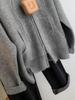 Hooded Zipper Knit Cardigan - 2025 Autumn/Winter Collection, Loose Fit, Solid Color, Casual Versatile Top