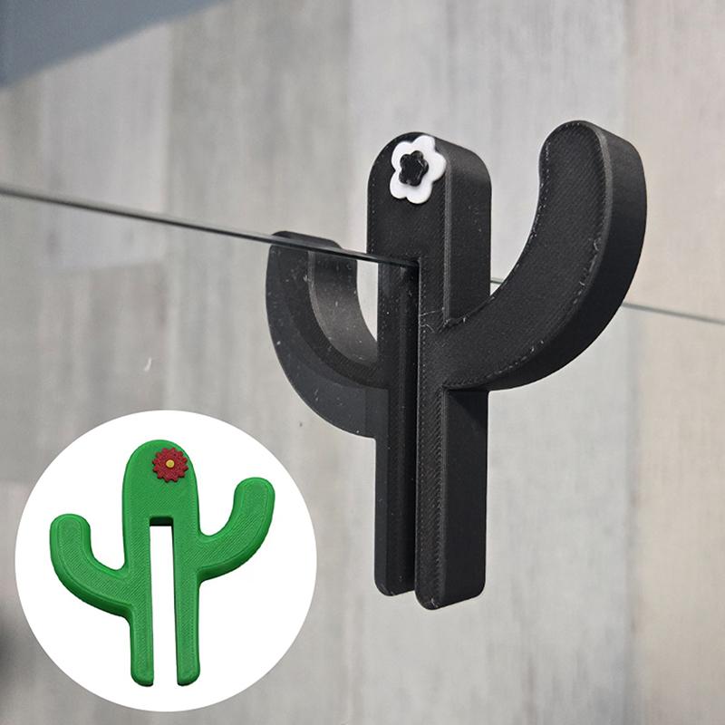 Cactus-Shaped Bathroom Glass Door Hooks Suitable For 8mm/6mm Doors Bathroom Door Clamp Hook For Towels, Washcloths, Clothing
