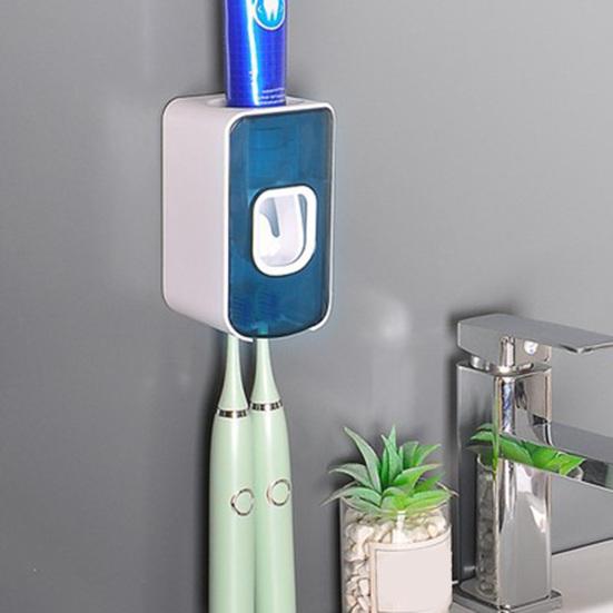 2Pcs Wall-Mounted Toothbrush Holder with Toothpaste Squeezer Strong Load-bearing Universal