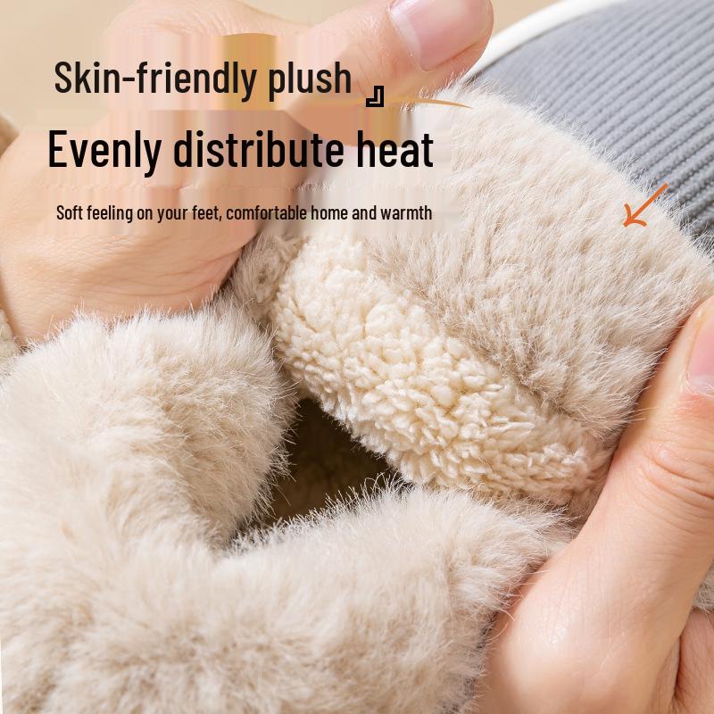 Men's High-Top Winter Warm Non-Slip Cotton Slippers with Thick Soles for Indoor/Outdoor Use.