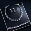 4Pcs Vintage Necklace Earrings Bracelet Set Zinc Zinc Alloy Women Jewelry Suit Pearl Jewelry Set  Party