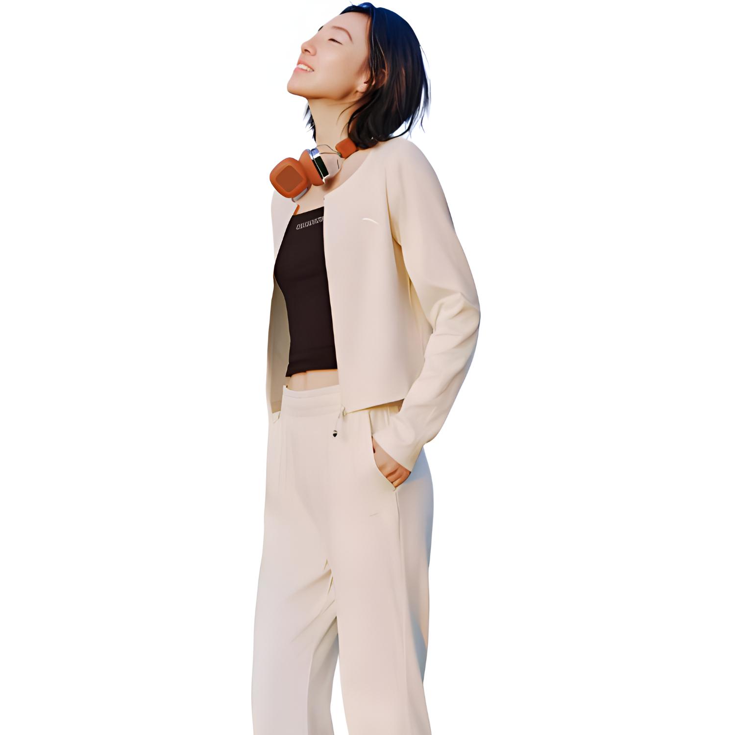 

Anta Sports Lifestyle Series Solid Color Zipper Comfortable Breathable Versatile Jacket Women Jacket Vanilla Cream 962517706-1 XL