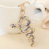 Keychain Pendant Sparkling Rhinestones Inlaid Zinc Alloy Snake Shape Key Chain Lightweight Car Bag Accessory