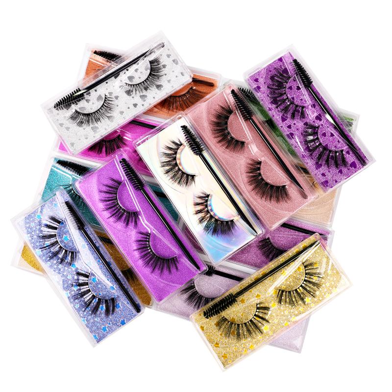 3D 5D Faux Mink False Eyelashes With Lash Boxes Custom Logo High Quality 15-20Mm 25Mm Mink Strip Lashes