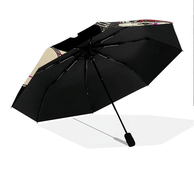 SuperDrummer Pattern Pattern New Style Umbrella, 1 Piece Automatic Folding Umbrella, Portable Travel Umbrella, Outdoor Umbrella, Birthday Gift