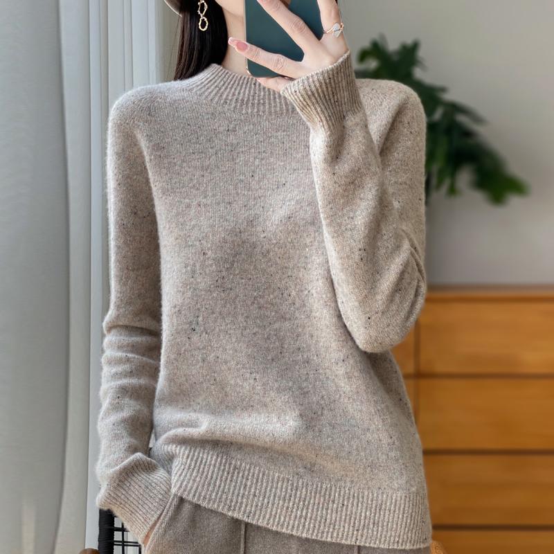Women's Cashmere Sweater Qinghe Cashmere 30% Cashmere 70% Wool Autumn and Winter Cashmere Thick Pullover Soft and Warm
