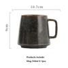 Japanese Vintage Ceramic Mug, High-Capacity Cup, Couple Drinking Home Office Handle, Coffee Tea Cups, Underglaze Color, 111ml
