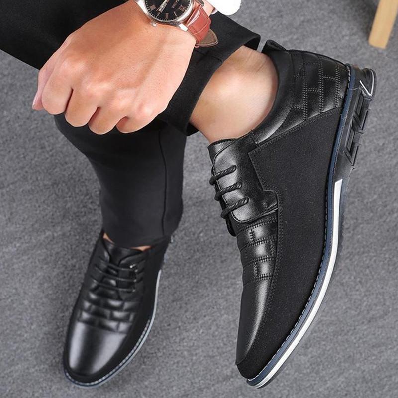 Herrenschuhe aus Leder zum Schnüren Hochwertige Herrenschuhe Lässige tägliche trendige Sneakers Herren Schwarz Bequemes Schuhwerk große Größe 51 52 53