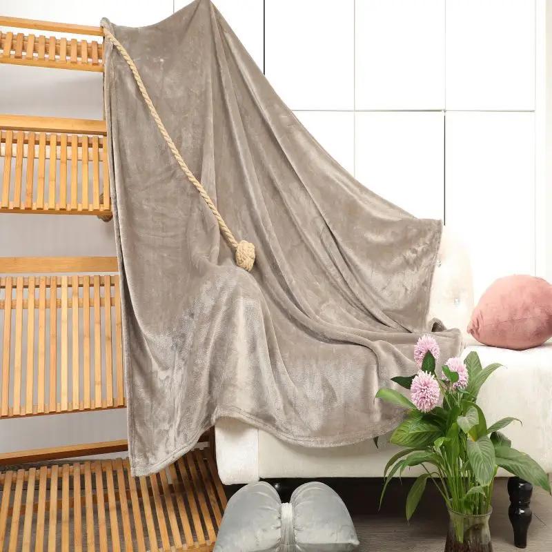 Blankets Flannel Super Soft Plush Comfortable Solid Color Coral Fleece Quilts Office Warm Nap Lightweight Knee Shawl Blanket