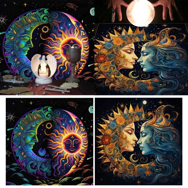 Mystical Cloth Tarot Tablecloth Table Cover for Kitchen Dining Party Decors