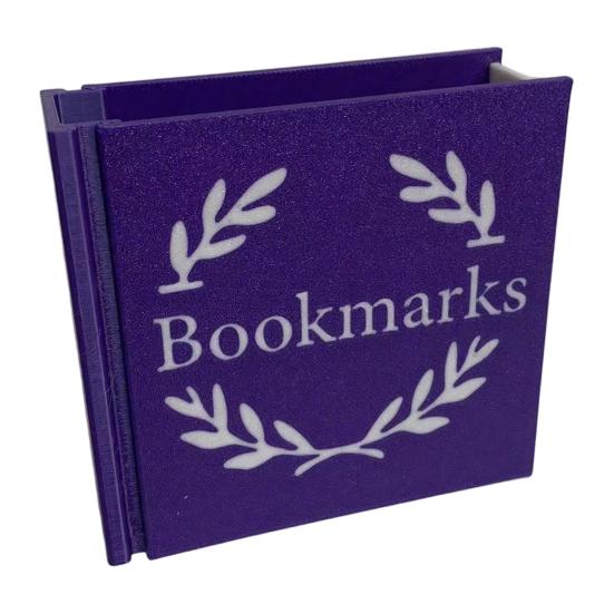 Bookmark Holder for Reading Enthusiasts Book Shape Pen Holder, Retro Literary Style Organizer, Durable Versatile PLA Container Stationery Storage