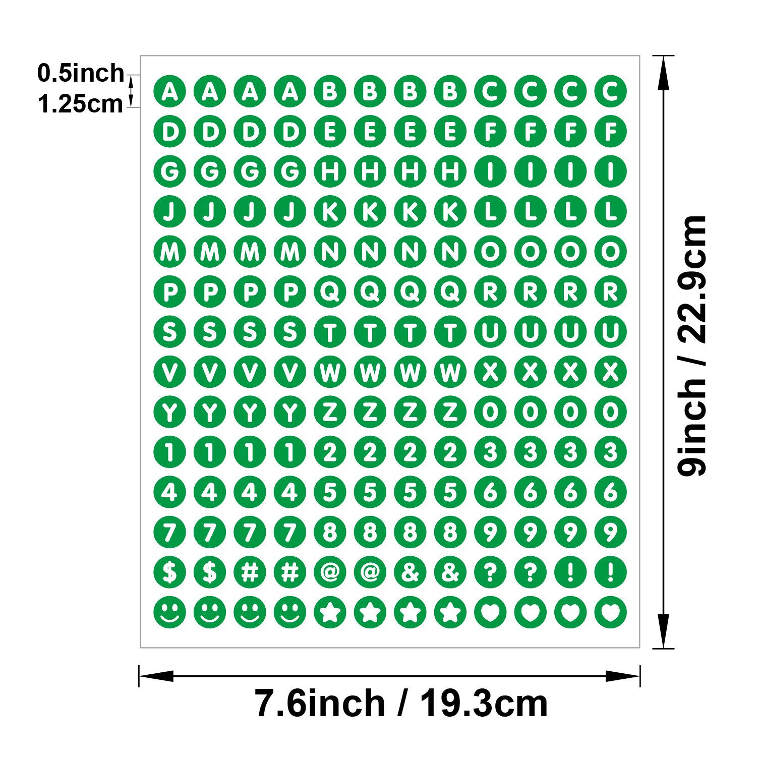 

0,5-дюймовая наклейка с буквой, маленькая точка, водонепроницаемая, для DIY, для карточек, логотип товара, для ручного учета, скрапбукинга, наклейка с буквой