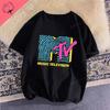 Unisex Clothing Retro Cotton T Shirt Vintage Rock Hip Hop Modal Summer Unisex Casual Shirt Mtv Music Elevision Graphic Shirts