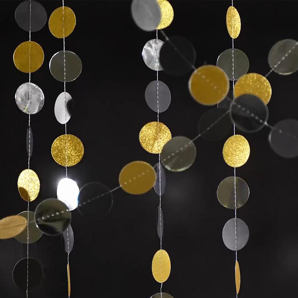 2M Länge Elegante Schwarze & Goldene Glitzer Sternengirlande - Perfekt für Neujahr, Geburtstags- & Hochzeitsdekorationen