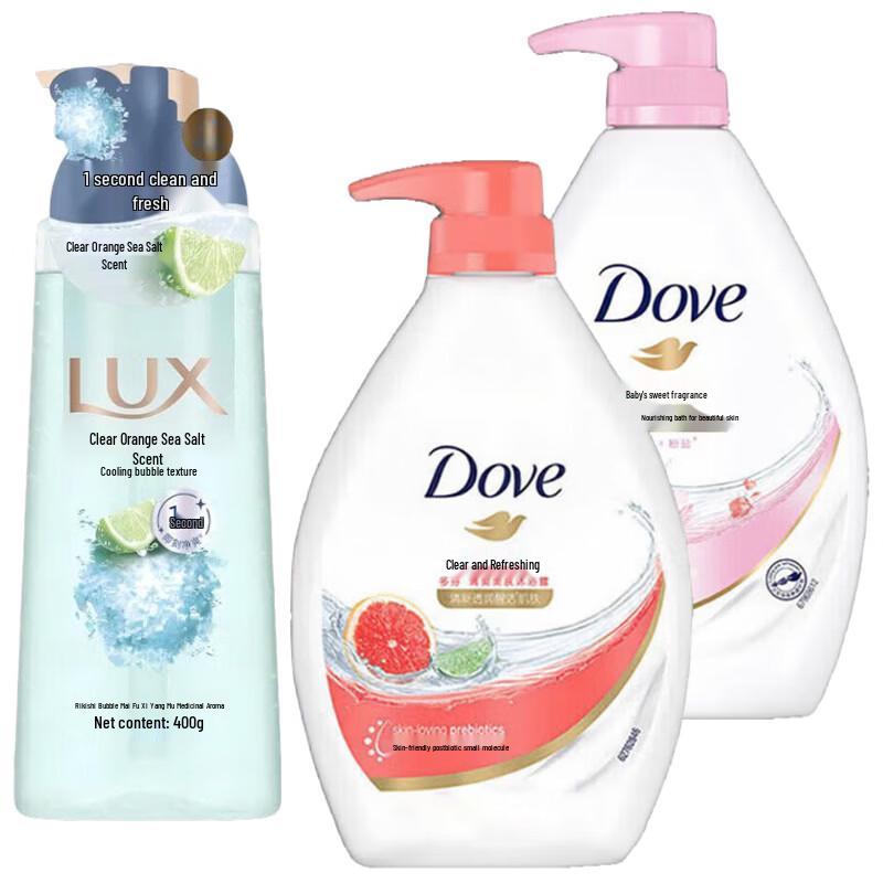 Dove Body Wash Bundle: Cherry Blossom & Sea Salt Scents