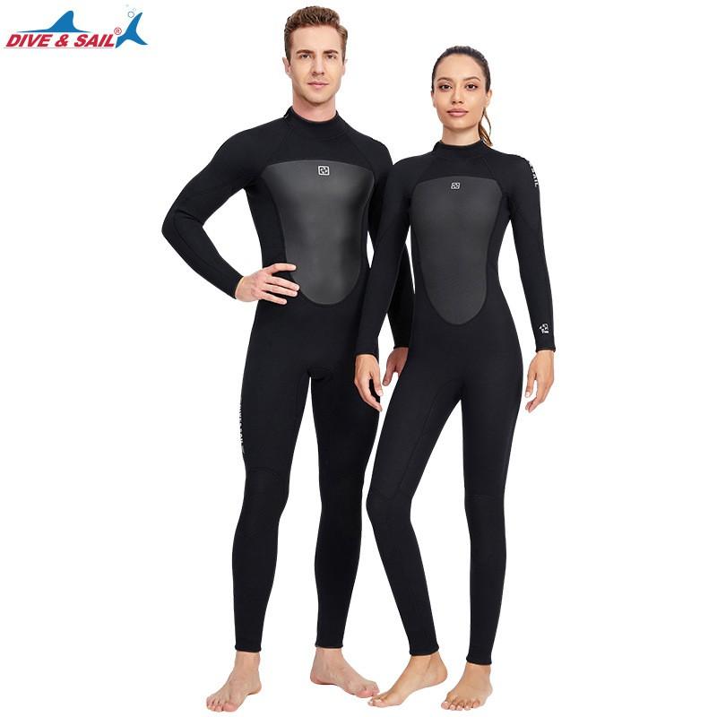 3MM Diving Suit Thickened To Keep Warm Outdoor Sun Protection Snorkeling One-piece Long-sleeved Jellyfish