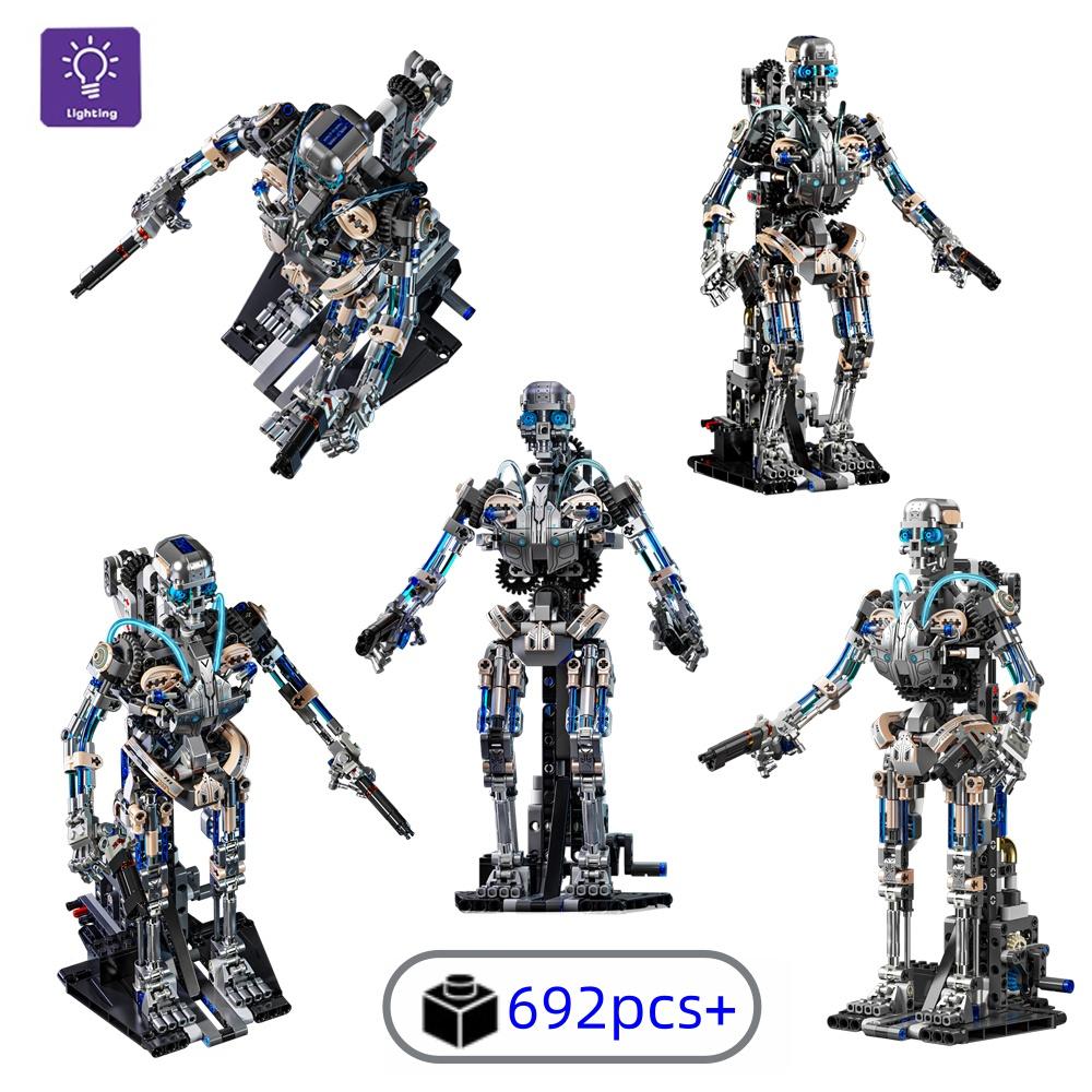 Non-Toxic New Creative Mechanical Robot Building Blocks Set Moc Model Assembly Bricks Educational Diy Toys Christmas Birthday Gifts