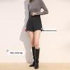 Xiangying Women's Faux Wool High-Waisted Wide-Leg Shorts
