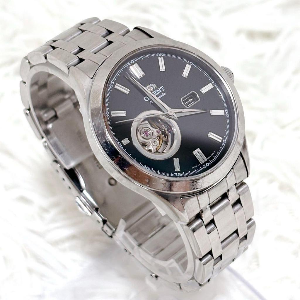 Used Orient DB05-C2 Automatic Watch Open Heart See-through Caseback Black Dial ORIENT Mechanical World Stage Collection