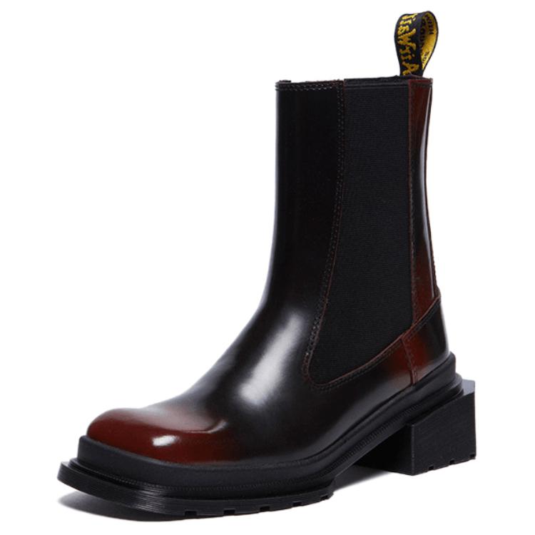 Dr. Martens Leather Minimalist Fashion Chelsea Boots Women boots Black Red 32071770