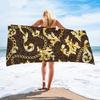 Luxus Schwarz Gold Europäisches Design Mikrofaser Saugfähige Strandtücher für Mann Frau Zuhause Hotel Badetücher Schnell Trocknendes Strandtuch