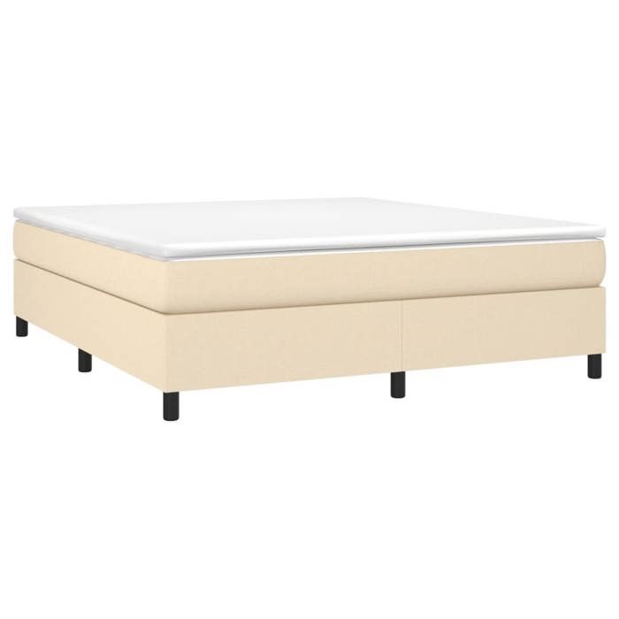 Maison Exclusive - Sommier à lattes de lit avec matelas Crème 160x200 cm Tissu