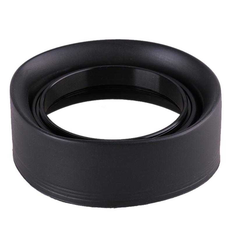 49mm Rubber Camera Lens Hood Set/2pcs Collapsible Designs Reduce Glare and Flares Improve Photography and Video