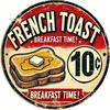 Vintage Metal Wall Sign 8x8 Inch Retro French Toast Tin Art Kitchen Cafe Decor Rustic Aluminum Plaque Waterproof
