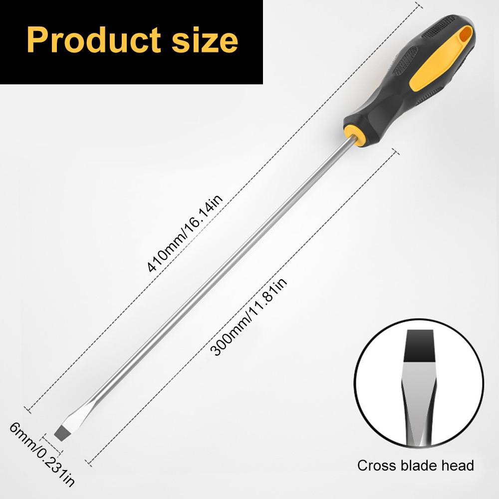Extended Screwdriver Long Slotted Cross Screwdriver With Rubber Magnetic Screwdriver Repair Hand Tool
