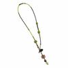 Retro Style Flower Pendant Necklace Hollow Flower Adjustable Length Stone Beaded Choker Green Color Series  Design