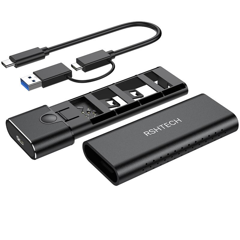 Rongshenghui M.2 SSD Enclosure USB-C to NVME/NGFF Dual Protocol External Drive Case