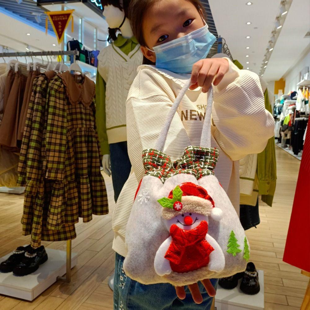 

Snowman Christmas Gift Bag Elk Xmas Packaging Bag Exquisite Candy Handbag Storage