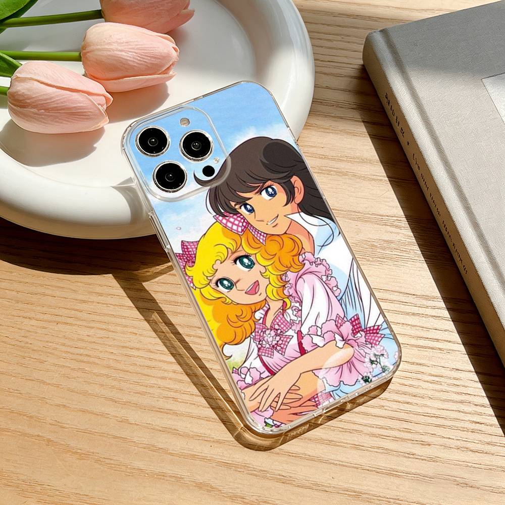 Candy 90s Anime Phone Case For iPhone 17 16 15 14 13 12 11 Mini Pro Max Plus Transparent Cover